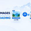 Illustration showing image file compression with before and after file sizes for a website